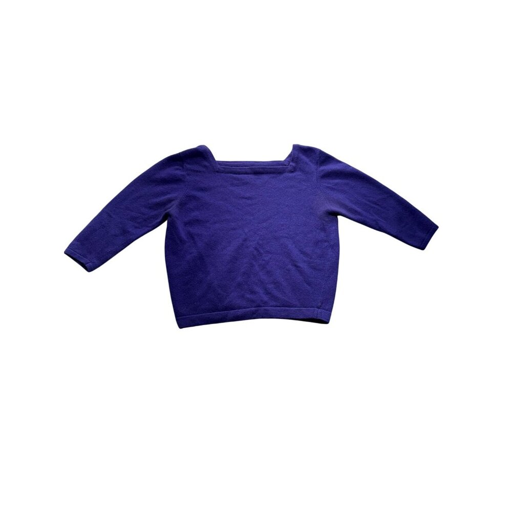 Vintage Purple 100% Cashmere 3/4 Sleeve Womens Sweater  #7432